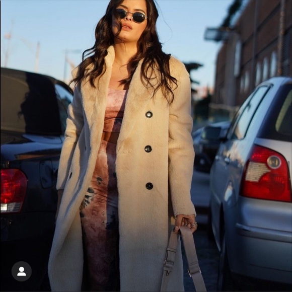 Zara Faux Fur Wrap Double Breasted Coat Jacket - Picture 7 of 14